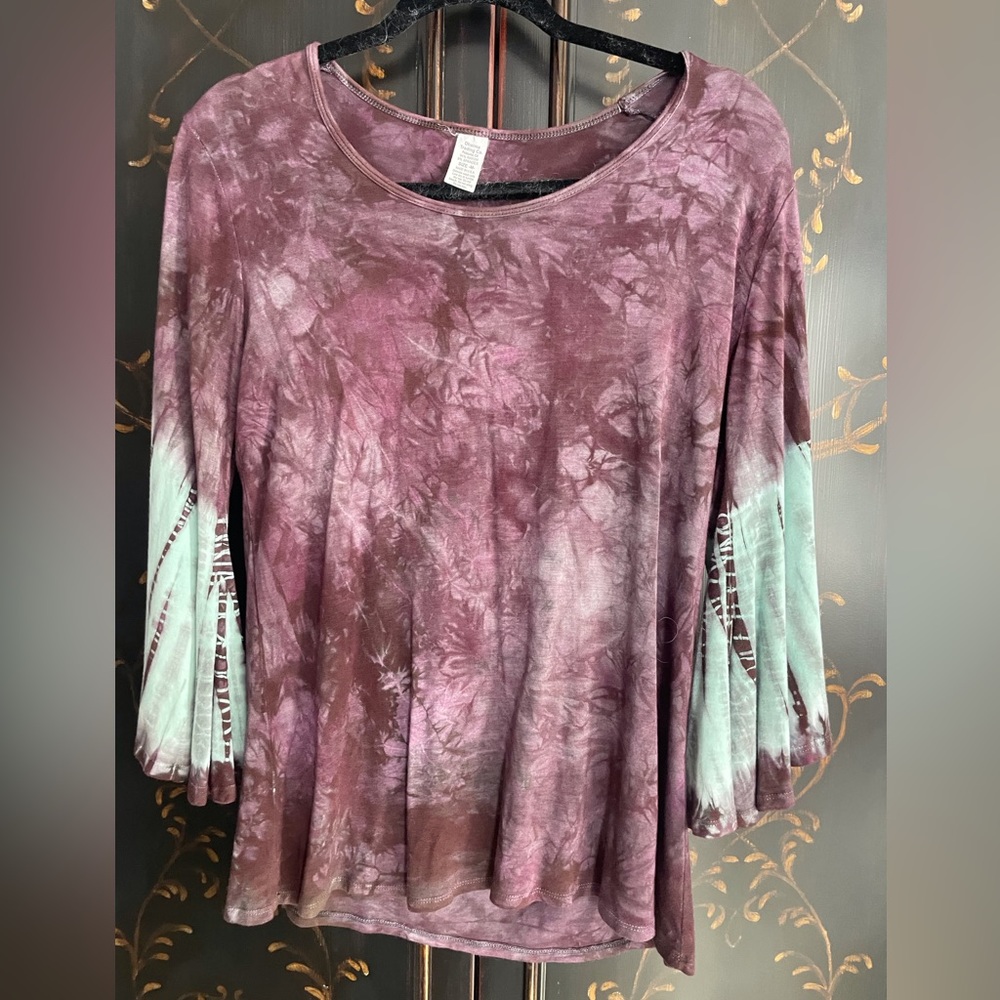 Tie dye Bell Sleeve Top by Kharma Trading Co. sz M